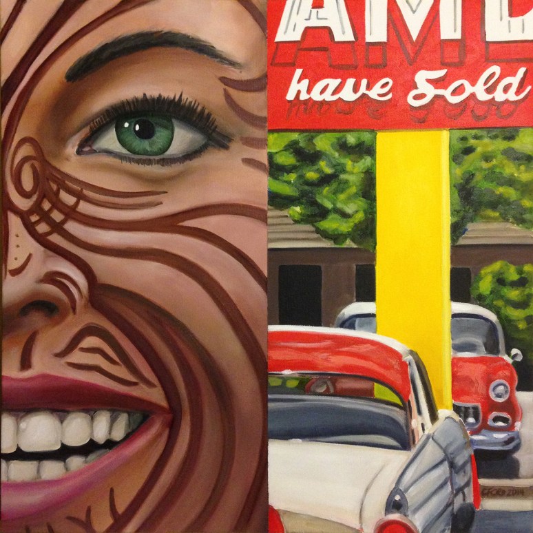 part of Queequeg's Junket Series 18" x 18" oil on canvas