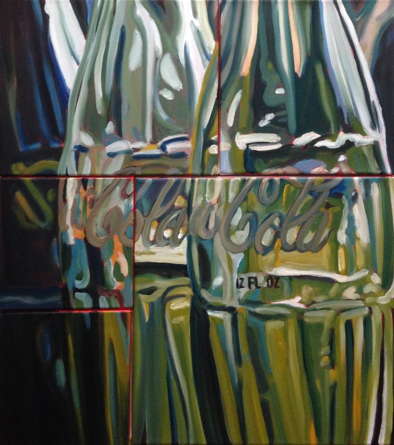 overall size is 18" x 20" oil on multiple canvases