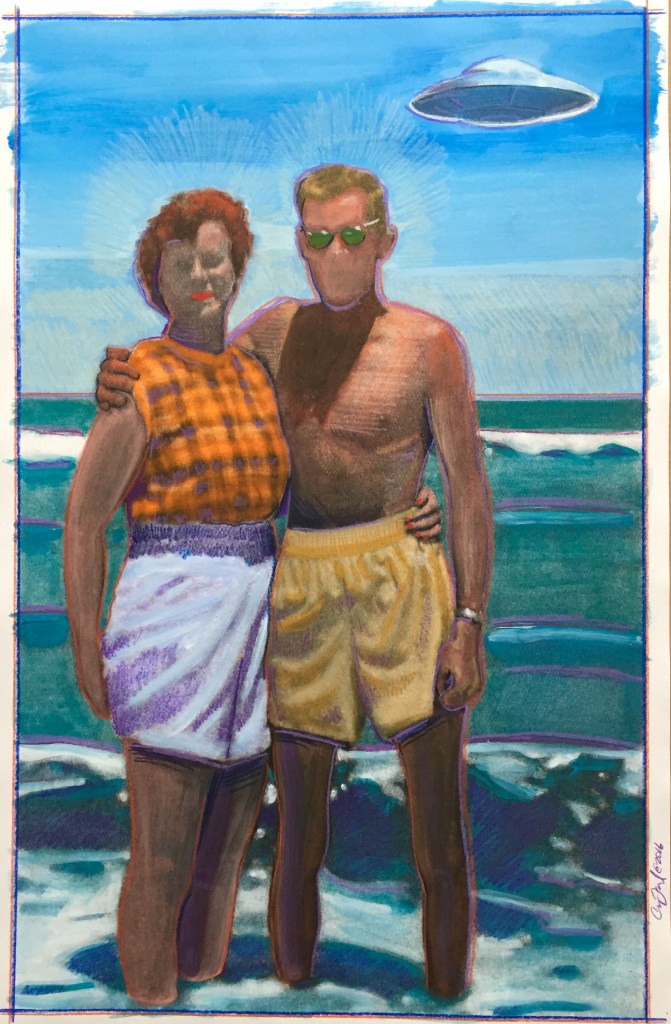 Silver Sightings  11" x 17" mixed media